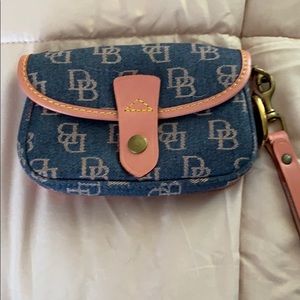 Dooney&Bourke pink and denim wristlet